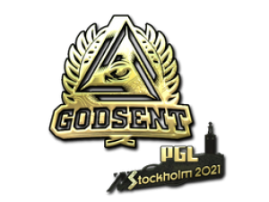 Наклейка | GODSENT (золотая) | Стокгольм-2021