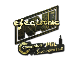 Наклейка | electroNic (золотая) | Стокгольм 2021