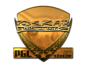 Наклейка | oskar (золотая) | Краков 2017