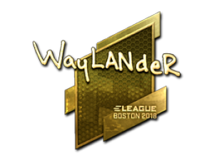 Наклейка | wayLander (золотая) | Бостон 2018