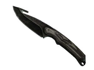★ StatTrak™ Нож с лезвием-крюком | Черный глянец (Закалённое в боях)